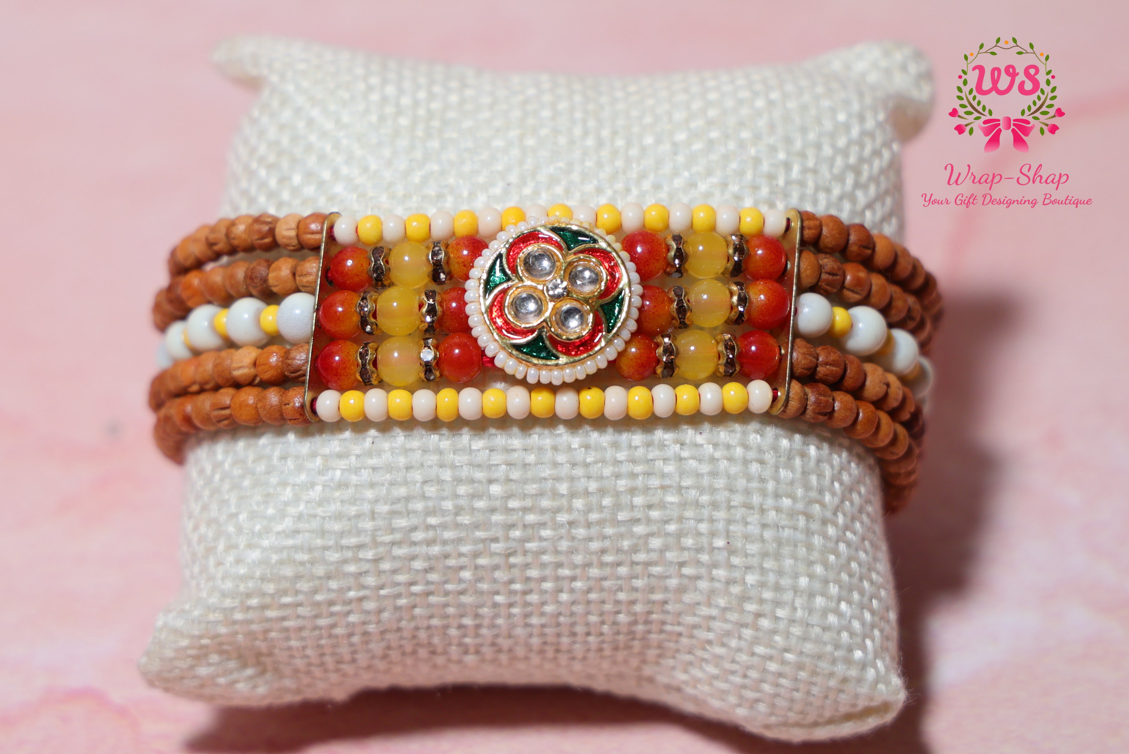 Rakhi Hamper with Customized Steel Bottle, Notebook, Pen, Card Holder, Keychain, Ferrero Rocher & Rakhi in Rigid Gift Box | Wrap Shap