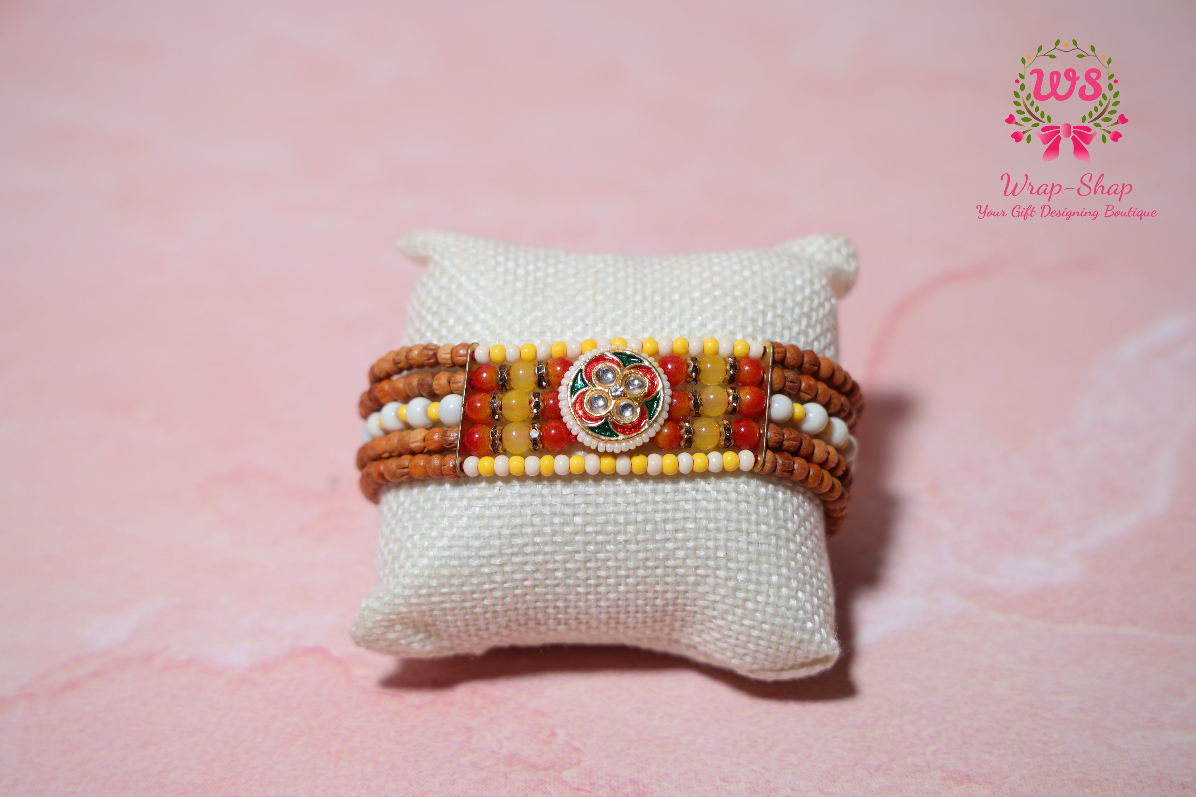 Rakhi Hamper with Customized Steel Bottle, Notebook, Pen, Card Holder, Keychain, Ferrero Rocher & Rakhi in Rigid Gift Box | Wrap Shap