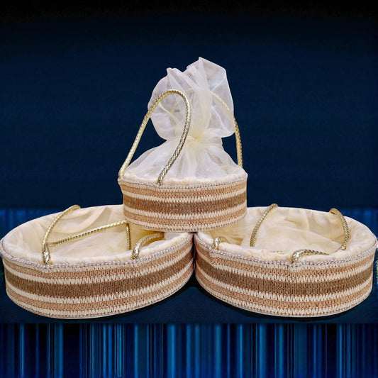 Wrap Shap rustic rope round gift basket in 3 sizes – perfect for festive hampers, weddings, Rakhi, Diwali, and trousseau packing
