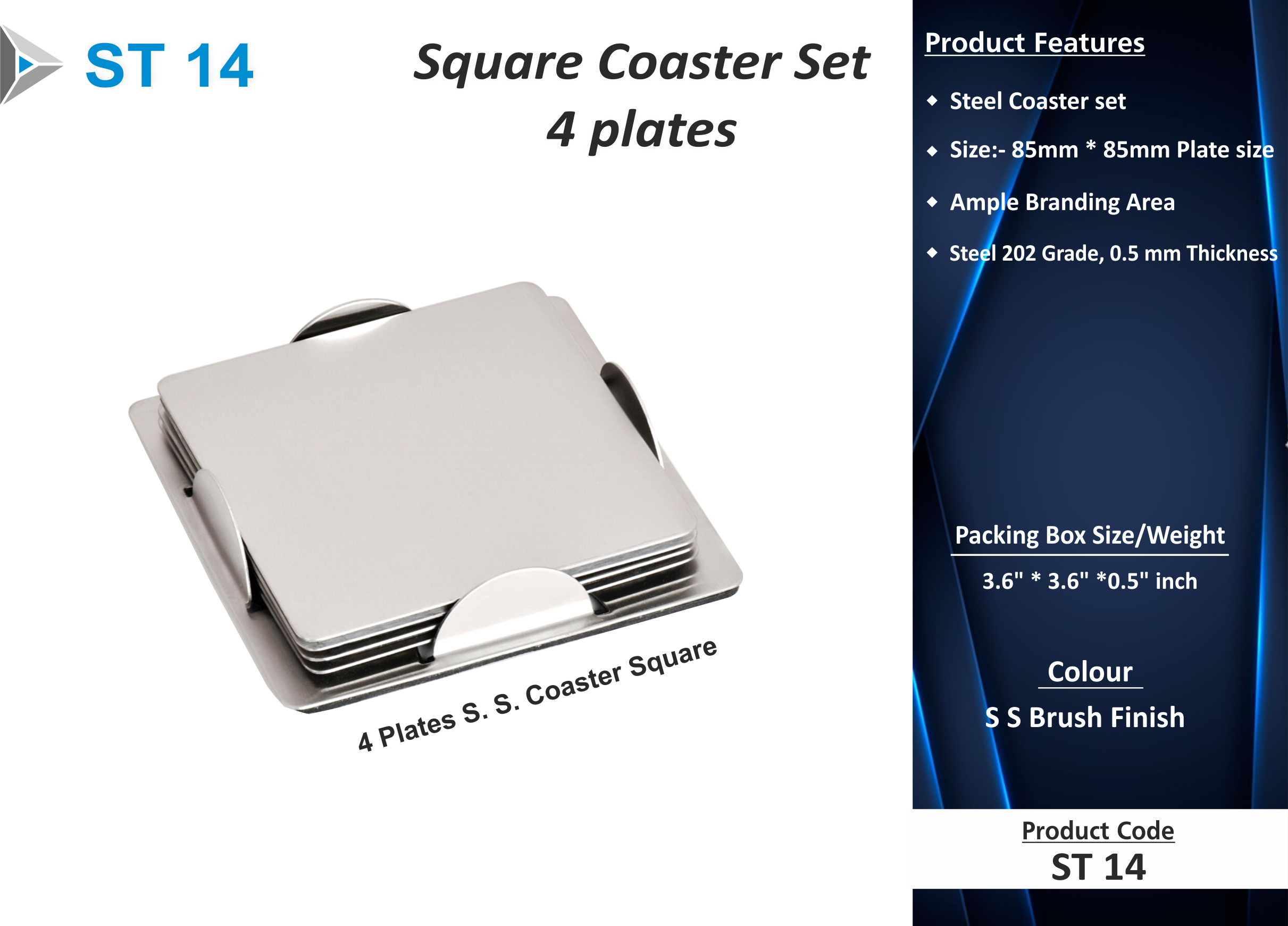 Premium stainless steel coaster set desk accessory