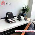 Black desk mobile stand with card holder corporate gift