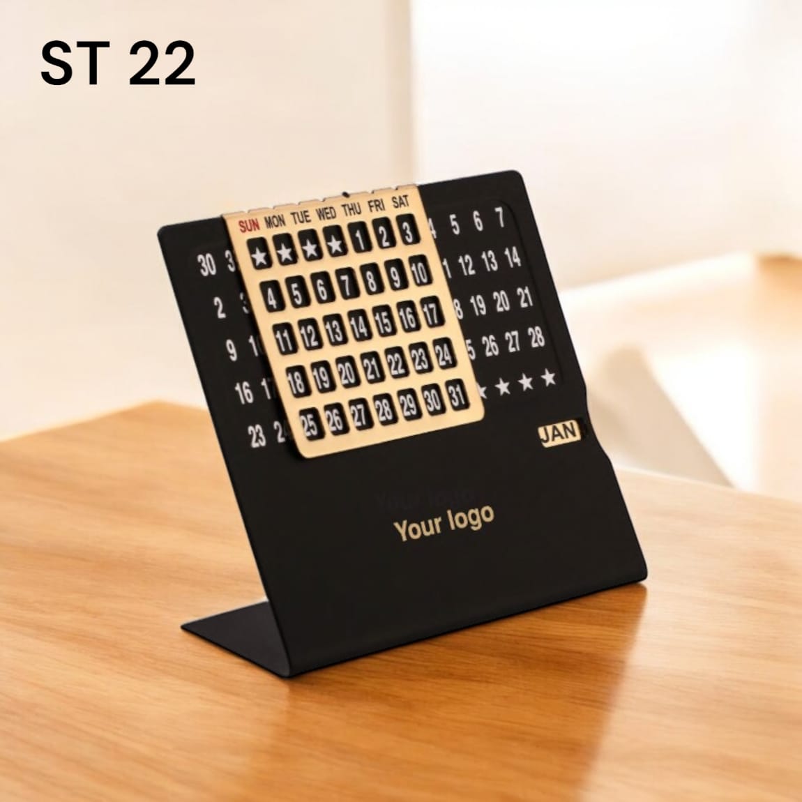 Executive desk calendar in black finish corporate gift