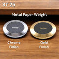 Luxury office desk accessories chrome steel and gold paper weights