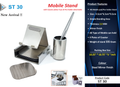 Steel mirror finish all-in-one desk organizer with mobile stand and pen holder