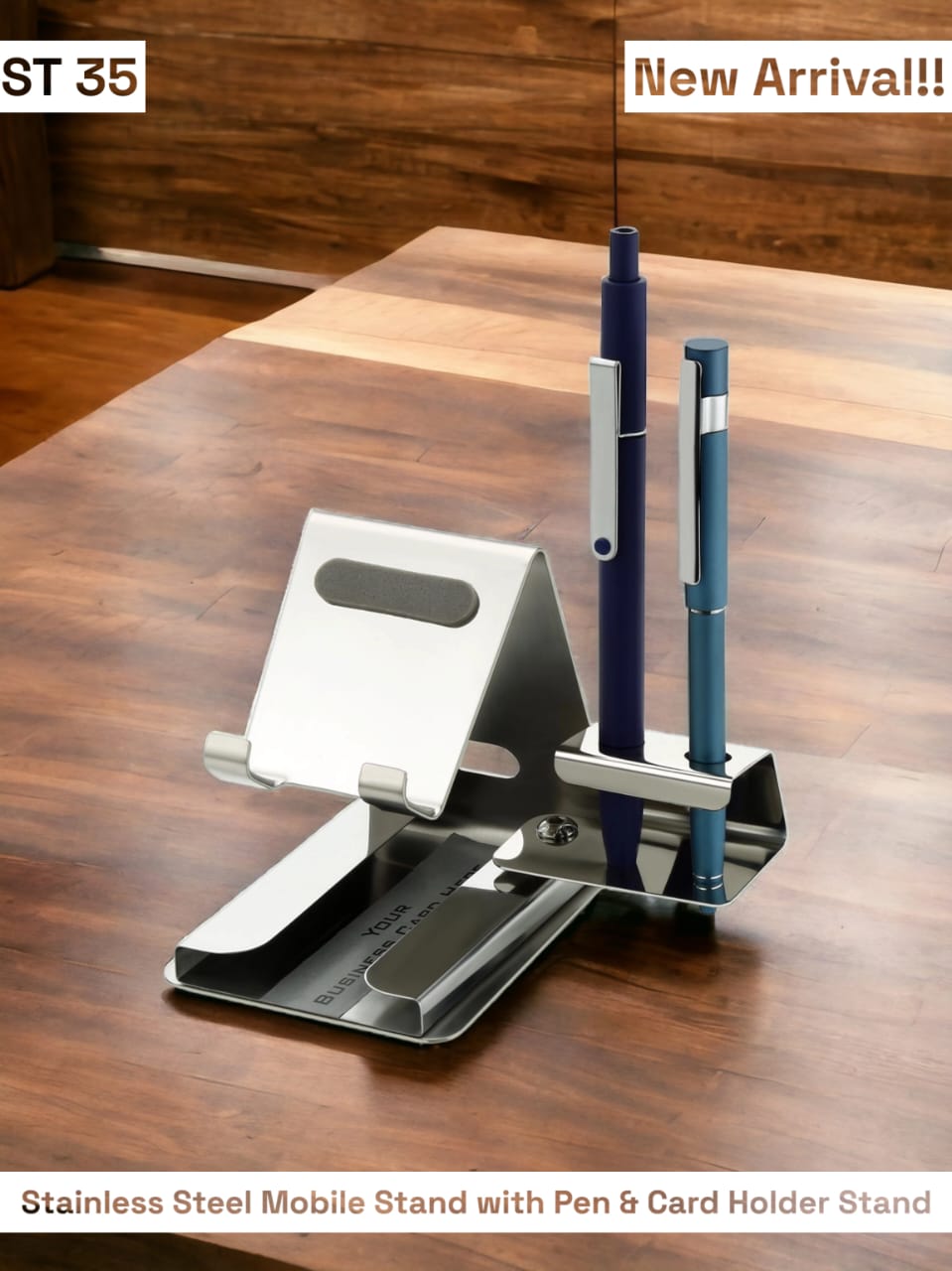 Premium corporate desk gift stainless steel mobile holder