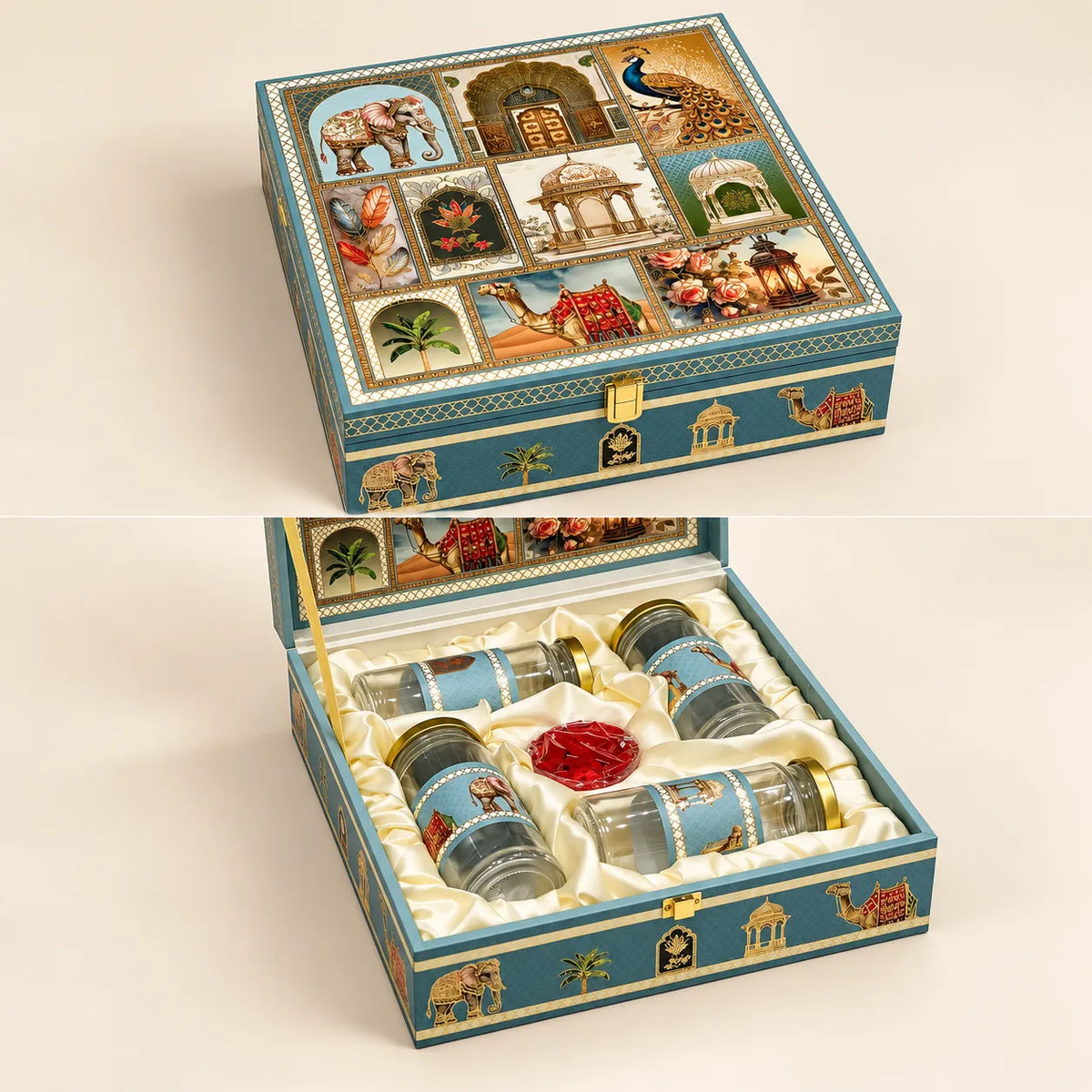 Rajmahal Diya Four Jar Gift Box