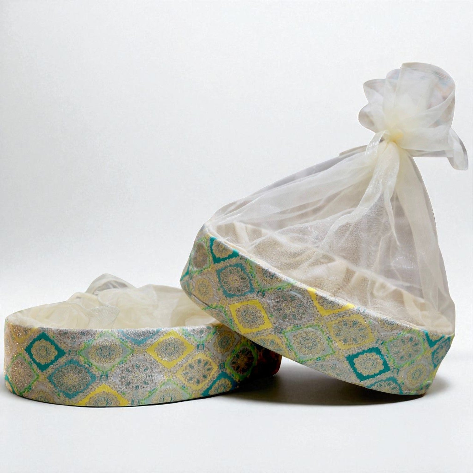 Wrap Shap Tyohar Oval Gift Basket in 10x13 & 11x15 – decorative hamper tray for Diwali, Rakhi, trousseau & festive gifting