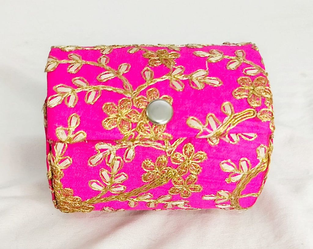 Small Round Embroidered Bangle Box for Gifting & Return Favours – Wrap Shap