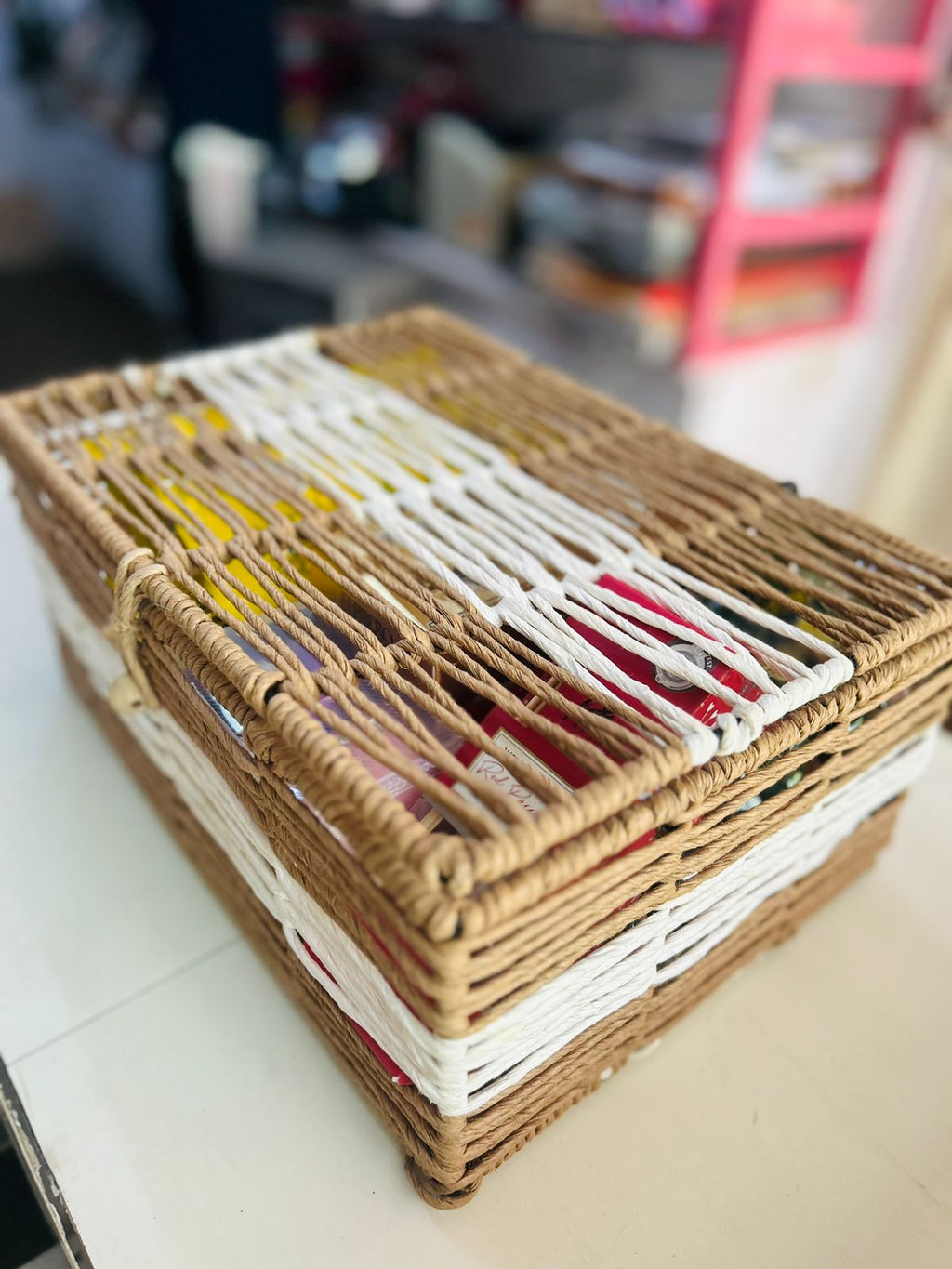 Organic Rafia Rope Gift Box: Perfect for Hampers and Home Organization