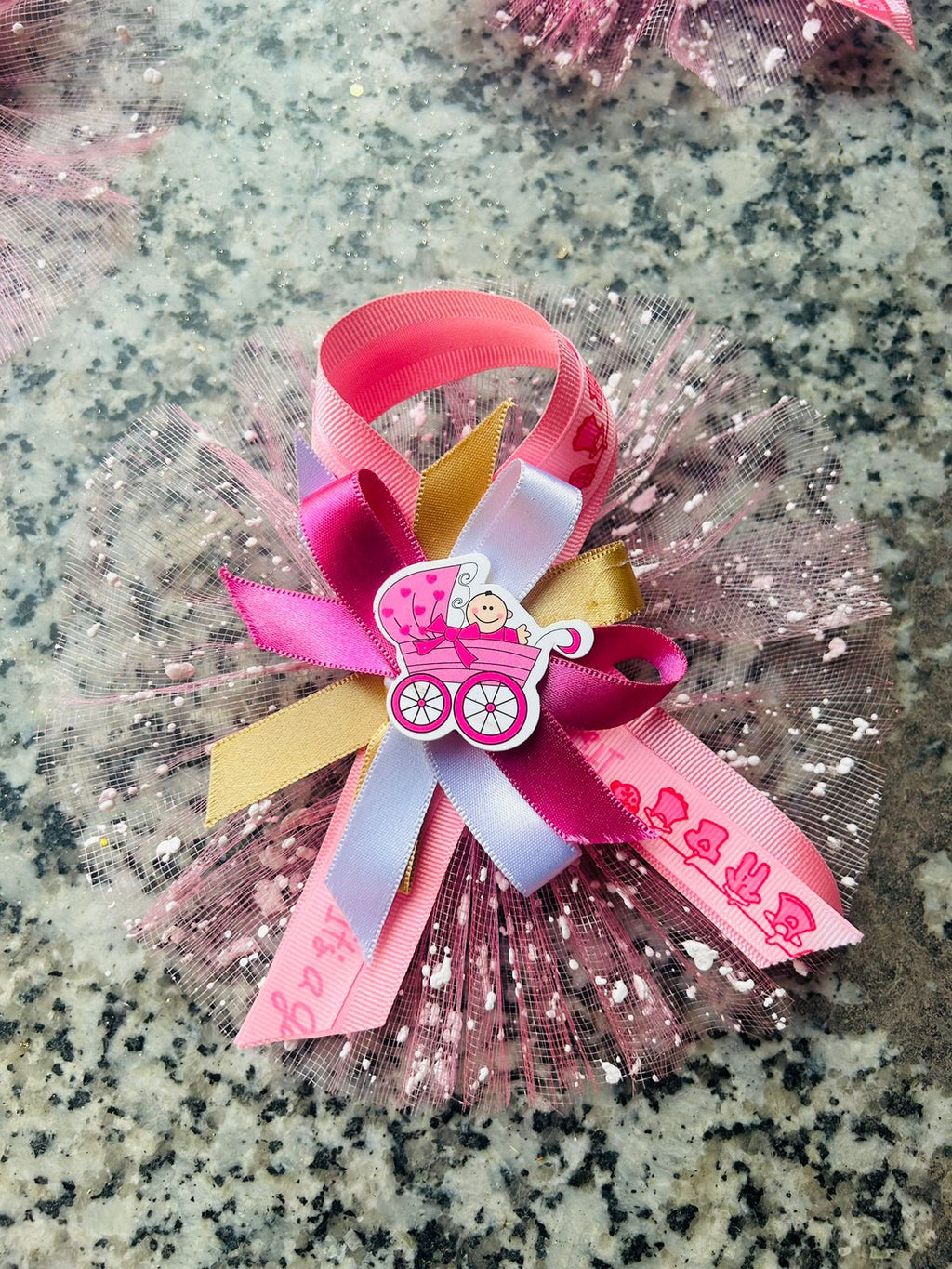 Adorable Baby Pink & Blue Decoration Bunch with Assorted Embellishments for Baby Showers and Newborn Celebrations