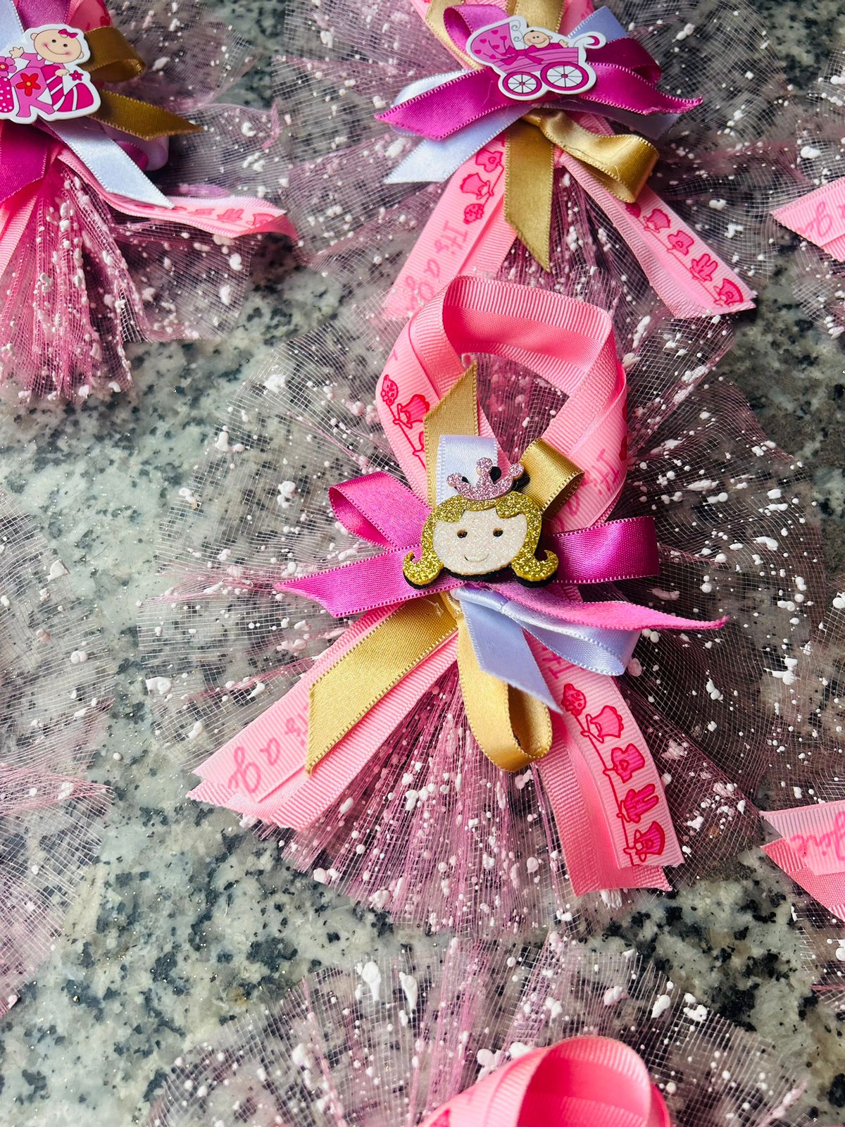 Adorable Baby Pink & Blue Decoration Bunch with Assorted Embellishments for Baby Showers and Newborn Celebrations