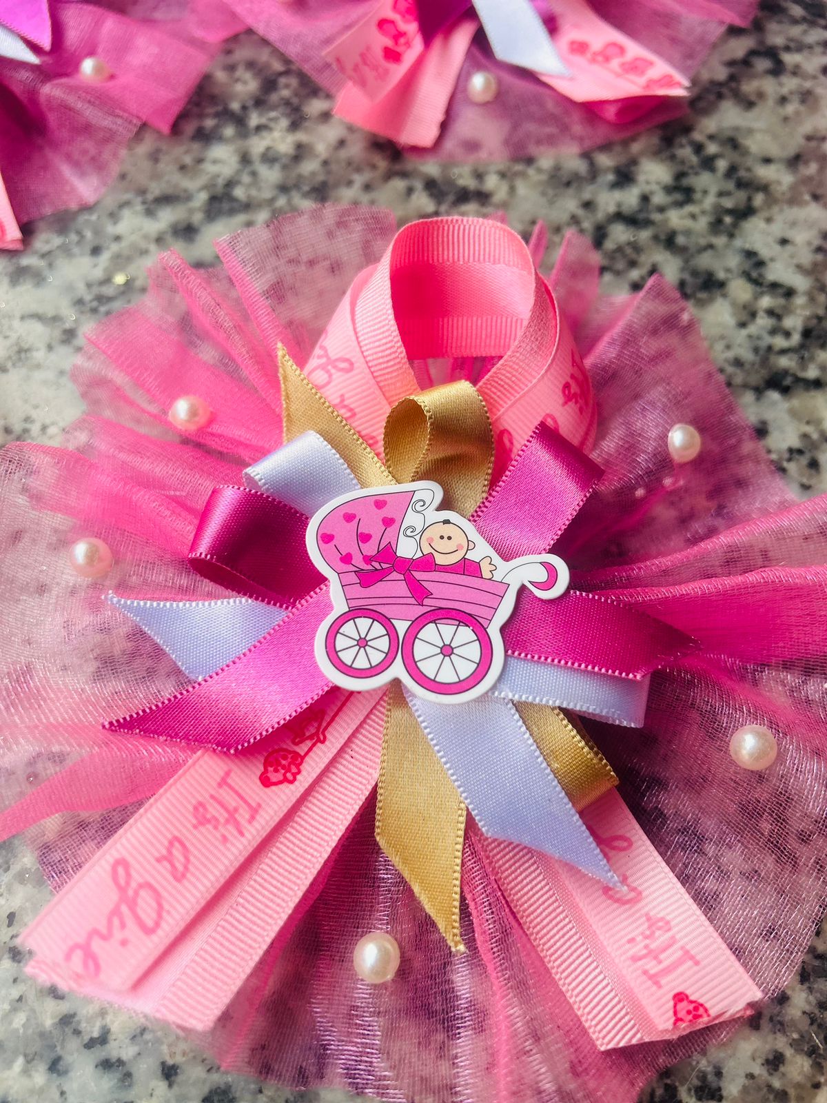 Adorable Baby Pink & Blue Decoration Bunch with Assorted Embellishments for Baby Showers and Newborn Celebrations