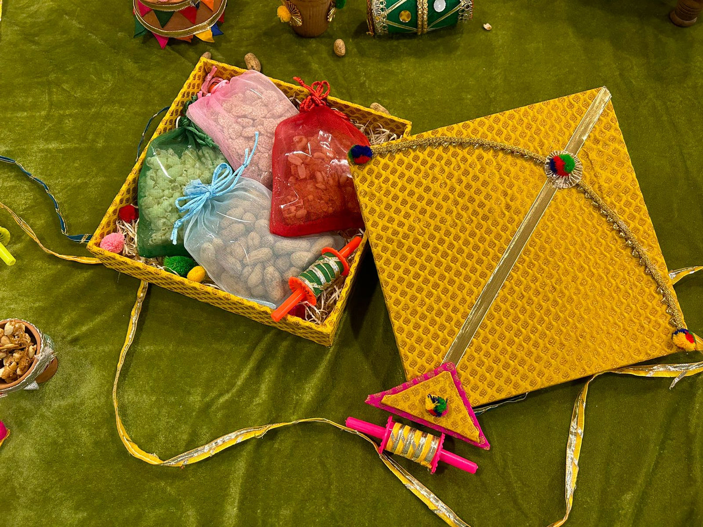 Lohri Hamper in Kite-Shaped Gift Box with Traditional Festive Treats