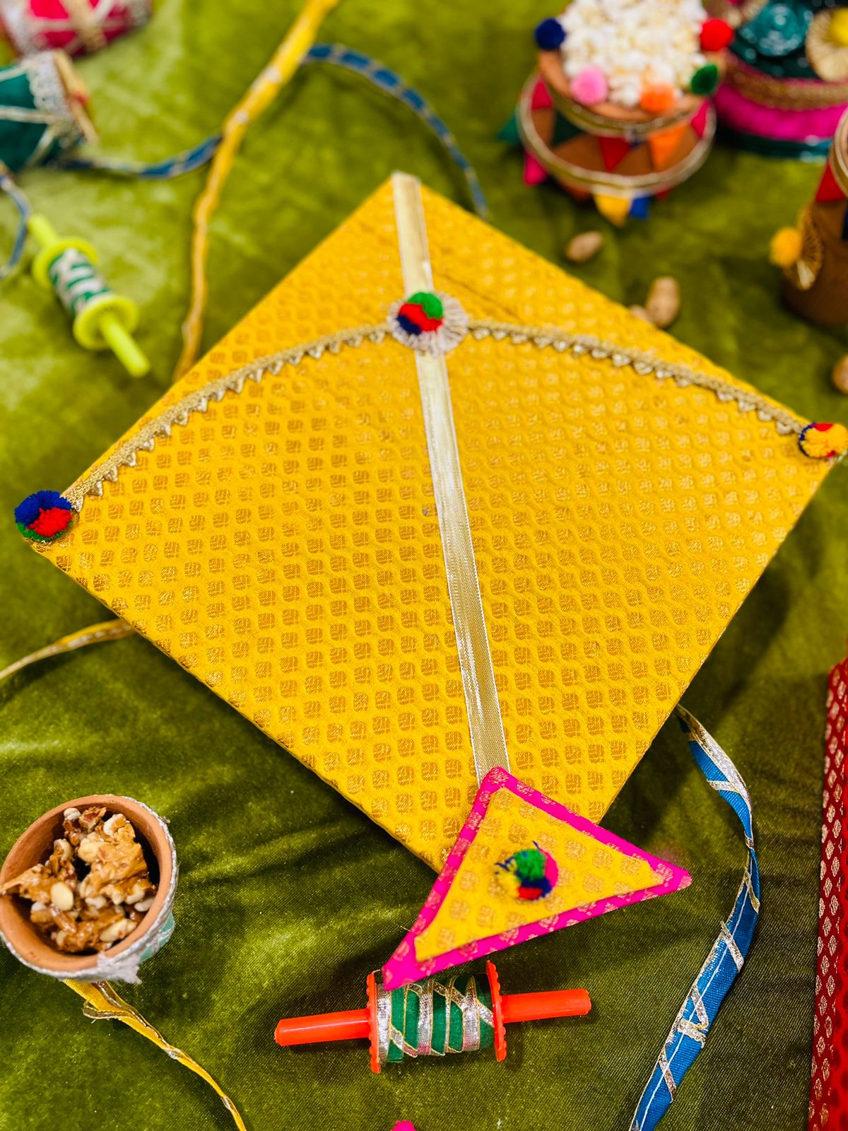 Lohri Hamper in Kite-Shaped Gift Box with Traditional Festive Treats