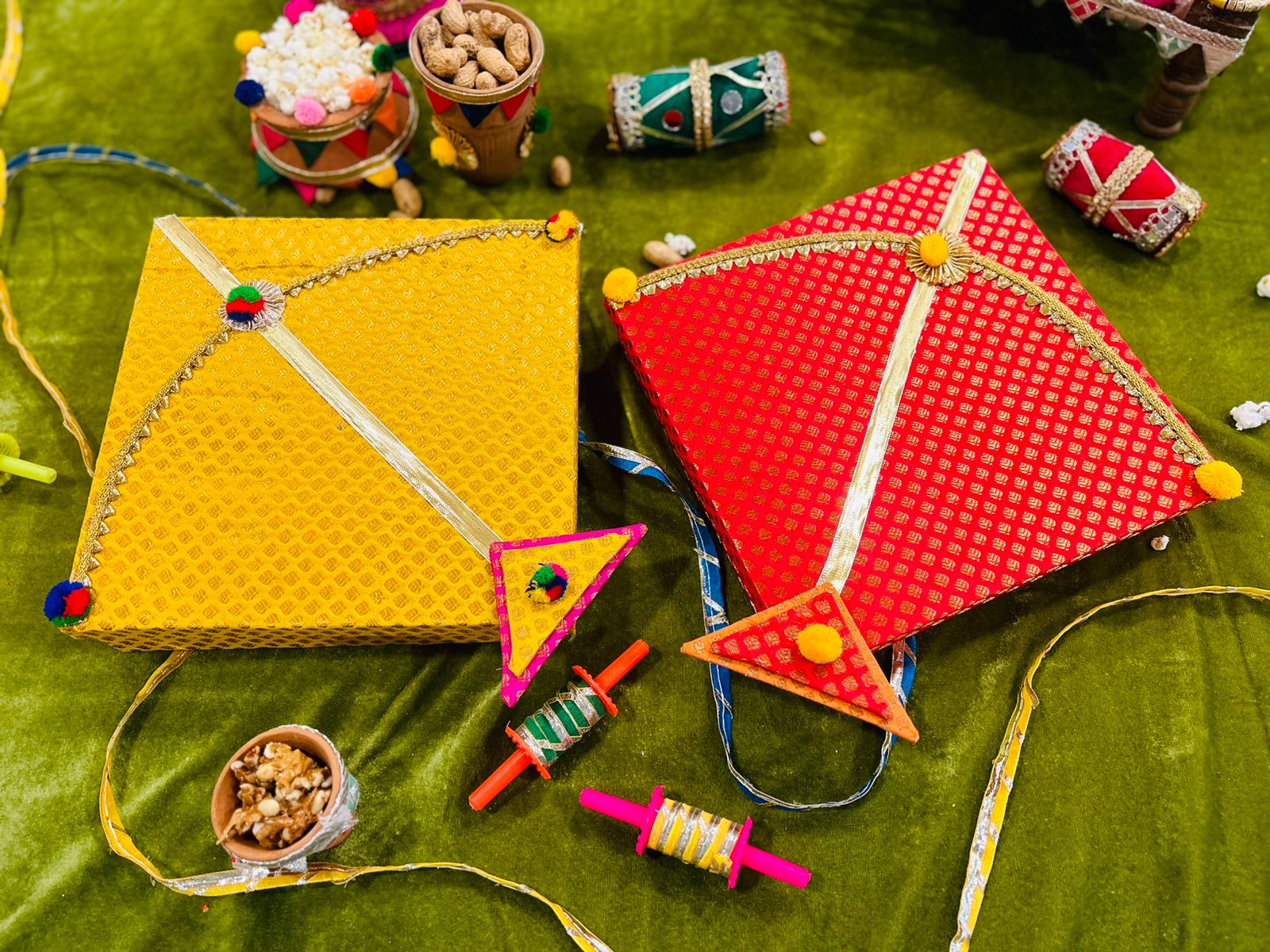 Lohri Hamper in Kite-Shaped Gift Box with Traditional Festive Treats