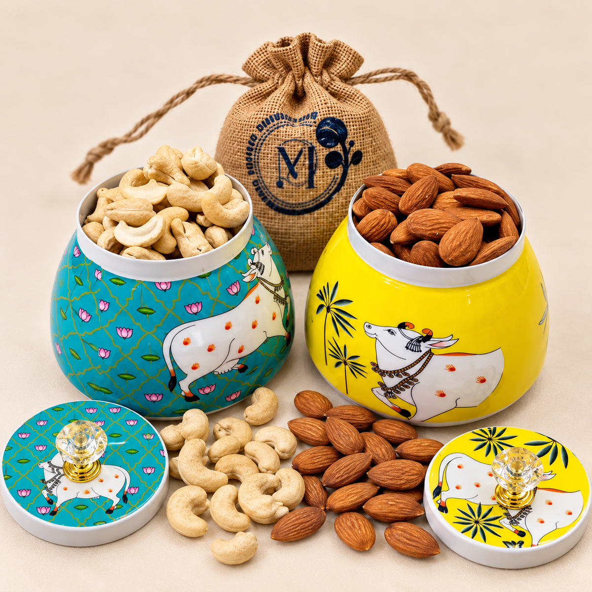 Assorted Pichwai dry fruit gift box