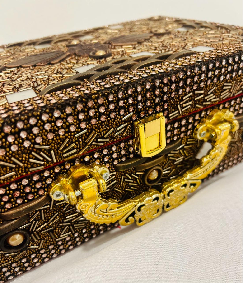 Antique Dark Brown 2 Rod Bangle Box – Premium Jewellery Organizer | Wrap Shap