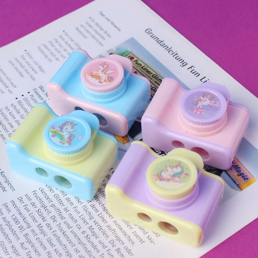 Camera Kawaii Fancy Sharpener for Kids | Cute Cartoon Sharpener for School & Office Stationery Kit