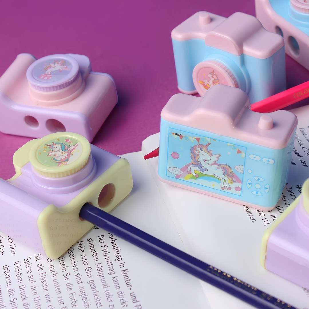 Camera Kawaii Fancy Sharpener for Kids | Cute Cartoon Sharpener for School & Office Stationery Kit