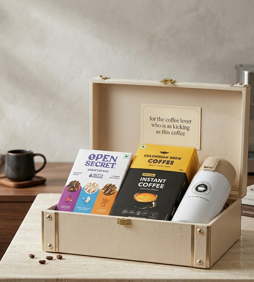 Festive gift hamper with reusable trunk box