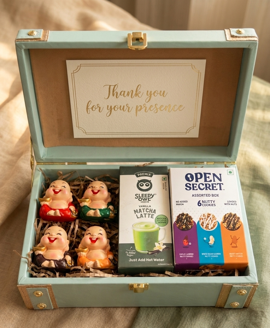 Luxury corporate gifting hamper with healthy snacks