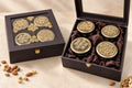 Premium diamond leather 4 jar dry fruit gift box in assorted colours by Wrap Shap
