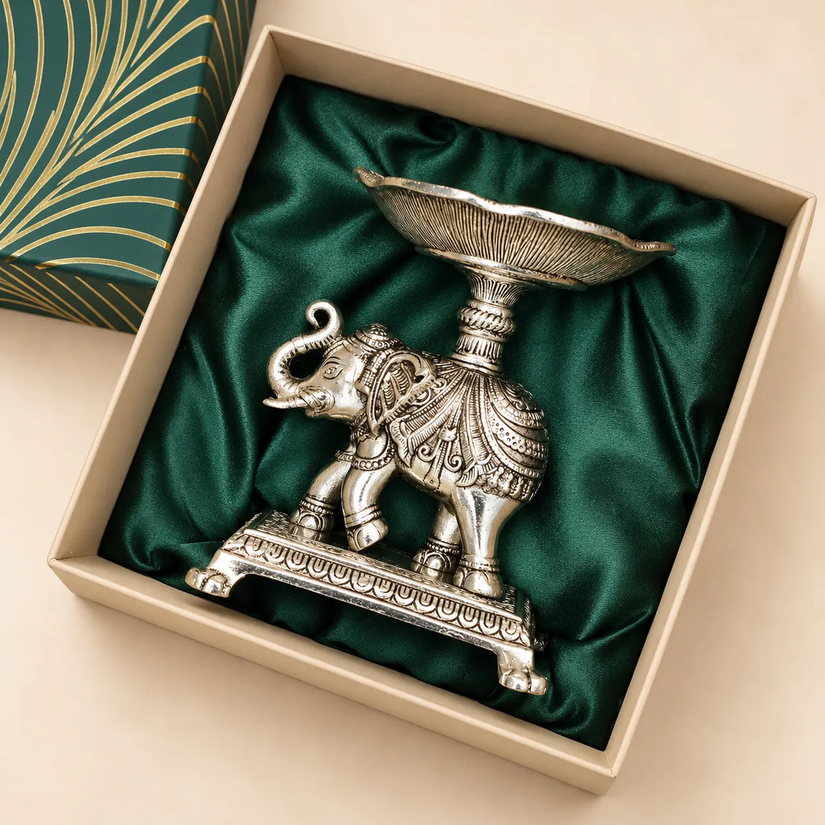 Premium elephant diya gift box for Diwali and wedding gifting