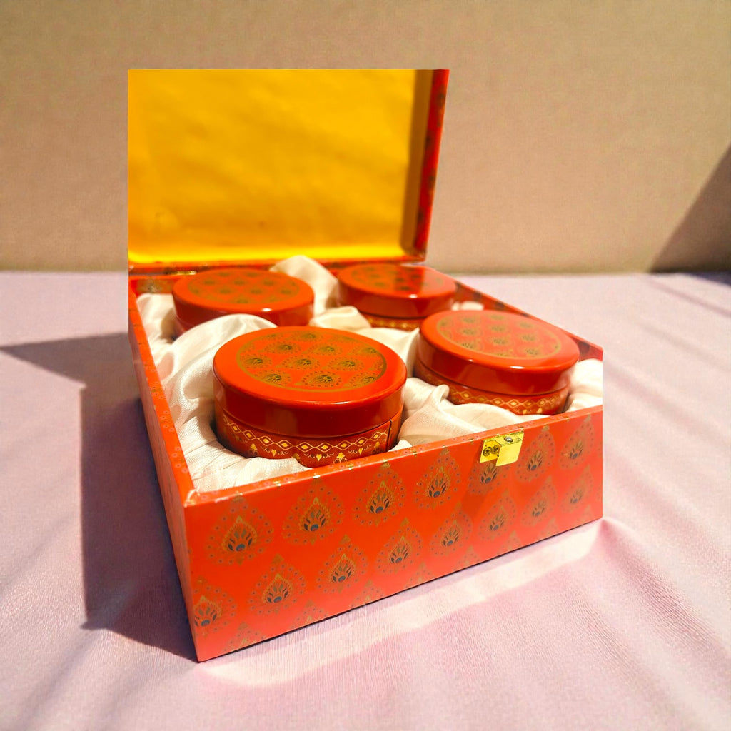 Luxury dry fruit gifting hamper with tin jars