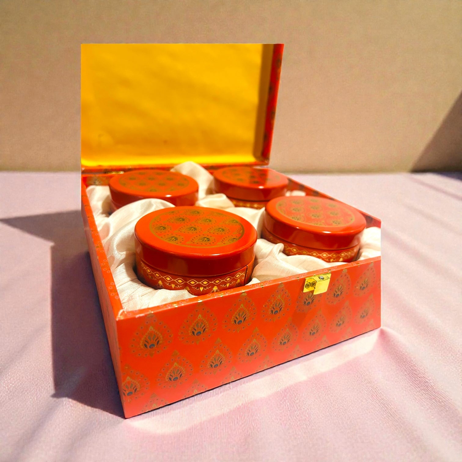 Luxury dry fruit gifting hamper with tin jars