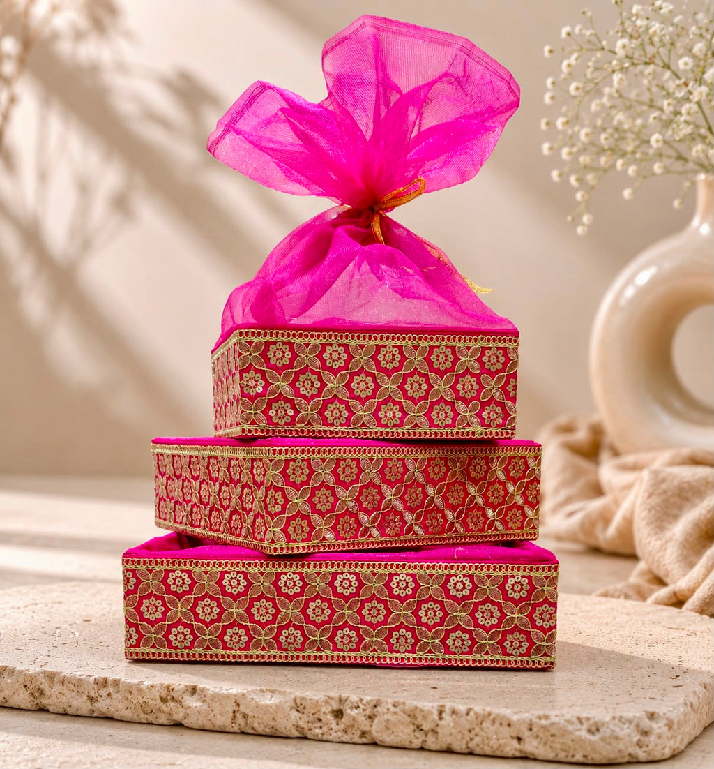 Decorative hamper basket for dry fruits, chocolates, sweets, gourmet gifts, bridal trousseau, and corporate gifting