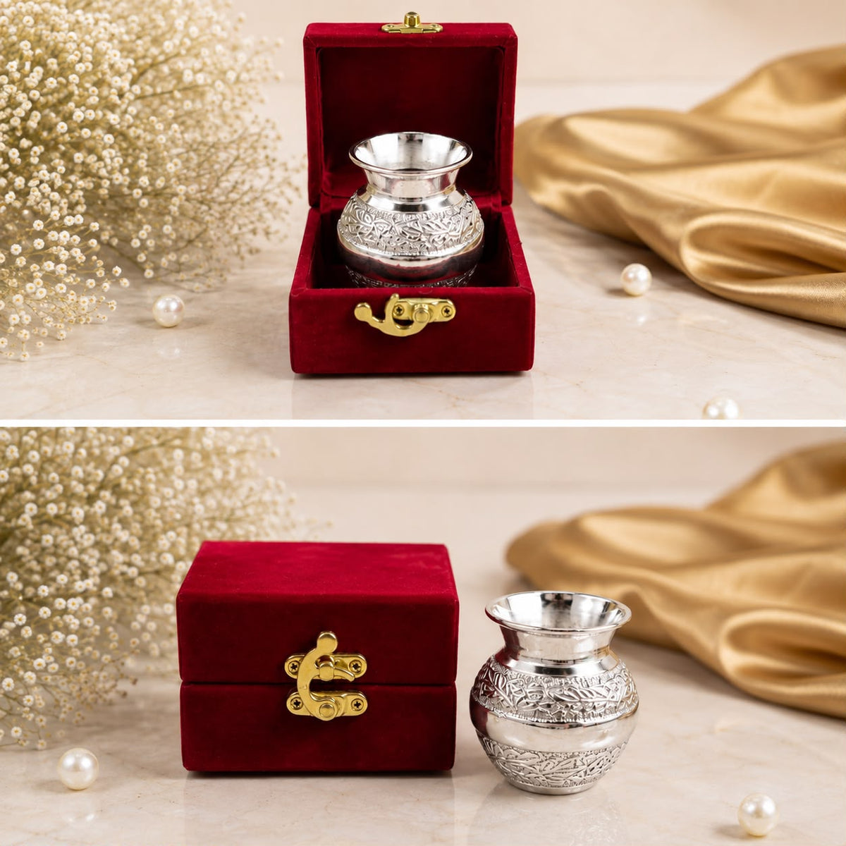 German silver Kalash with velvet gift box by Wrap Shap