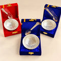 German silver-plated brass bowl and spoon set presented in a premium velvet gift box by Wrap Shap