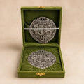 German Silver Finish Shubh Labh Hanging by Wrap Shap in premium gift box, ideal for Diwali gifting, housewarming gifts, wedding return gifts, office décor, festive decoration, and corporate gifting.