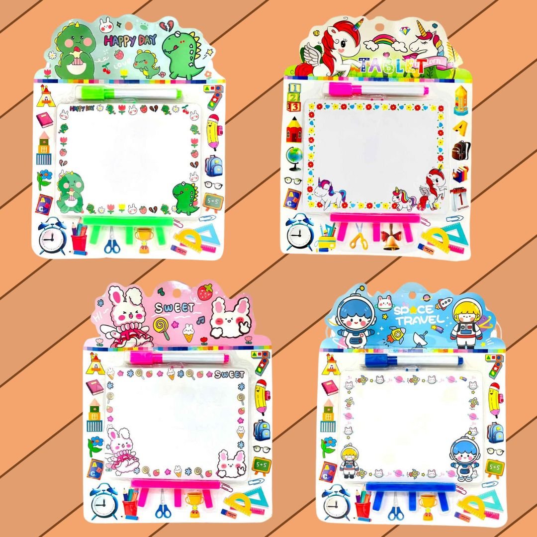 Kids’ Stationery Set – Whiteboard with Stand and Marker for fun learning, drawing, and writing. Perfect for birthday return gifts, preschool education, and creative activities.