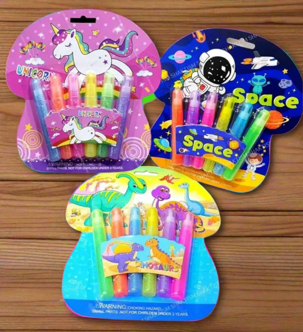 Set of Glitter Glue Pens for kids – Non-toxic, mess-free craft supplies for DIY projects, school assignments, and creative activities. Ideal birthday return gift.