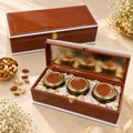 Gloss leather 3 jar dry fruit gift box in assorted colours by Wrap Shap