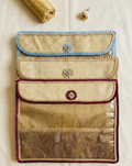 golden saree cover with lace border