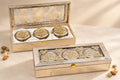 Premium golden diamond 3 jar dry fruit gift box by Wrap Shap