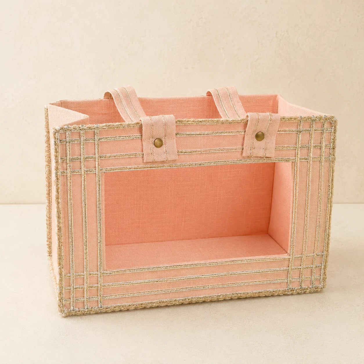 Gota work festive gifting bag in assorted colours, 12x8x5.5 inch foldable ethnic gift bag for Diwali gifting, wedding return favours, dry fruit hampers, potli bags and festive packaging by Wrap Shap.