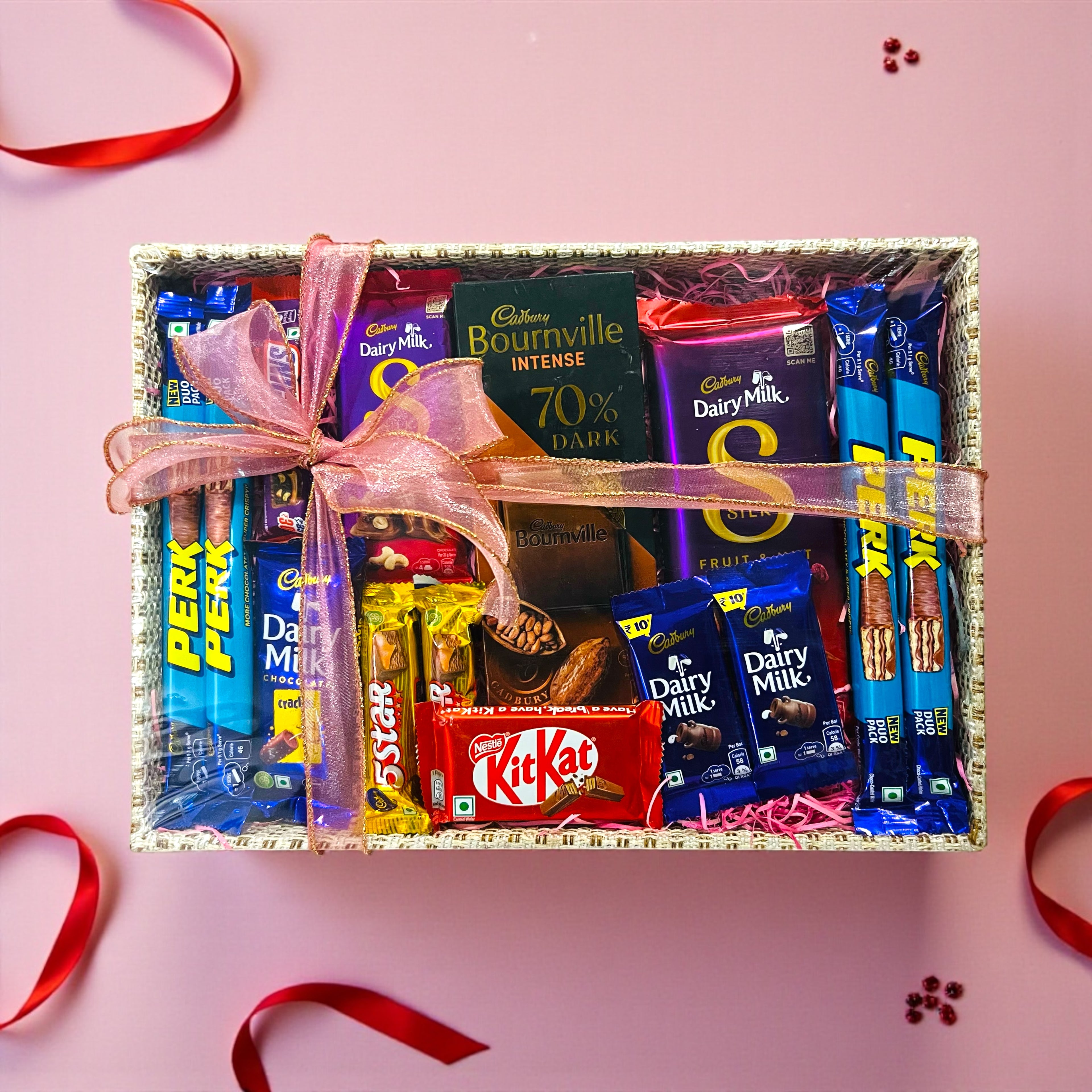Premium chocolate gift hamper in luxury tray for Valentine and anniversary