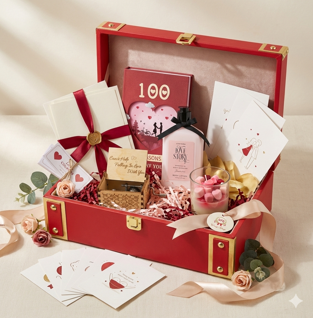 It’s a Love Story Valentine, birthday and anniversary gift hamper by Wrap Shap