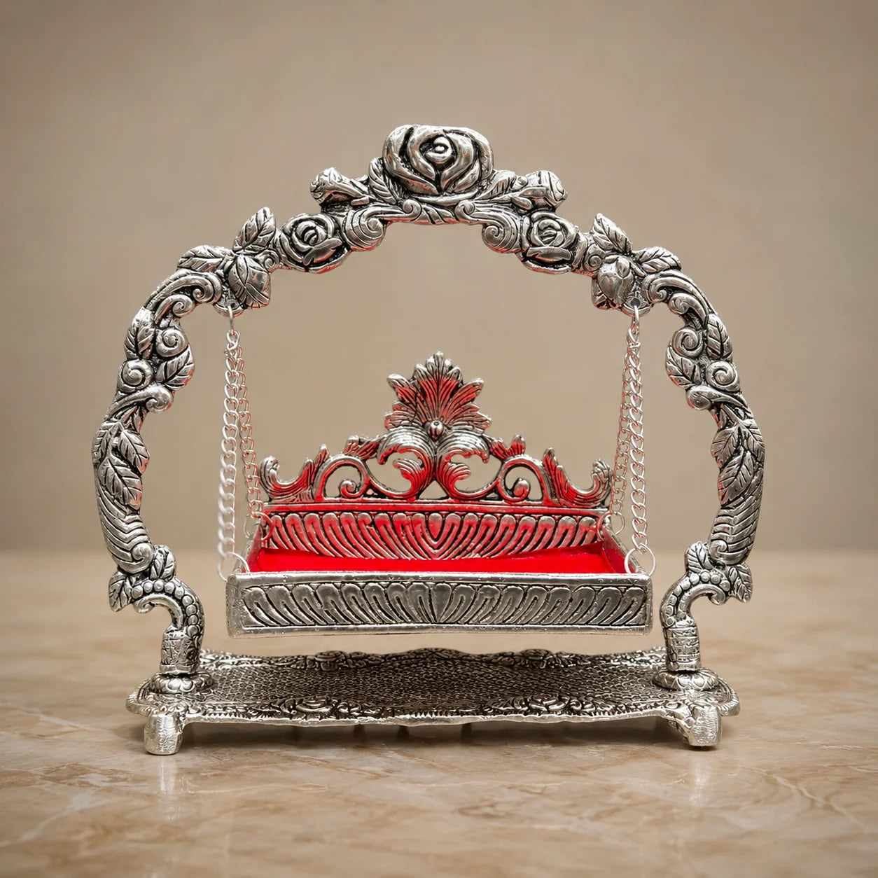 Laddu Gopal Krishna Jhula 5x4 inch by Wrap Shap, decorative Krishna Palna for Bal Gopal idols, ideal for Krishna Janmashtami, Jhulan Utsav, home temple decoration, and festive gifting.