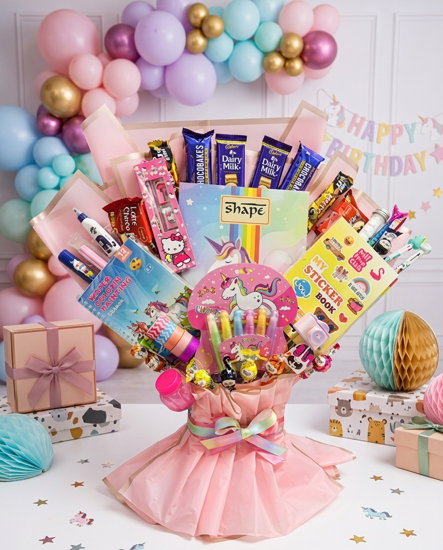 premium kids stationery bouquet gift