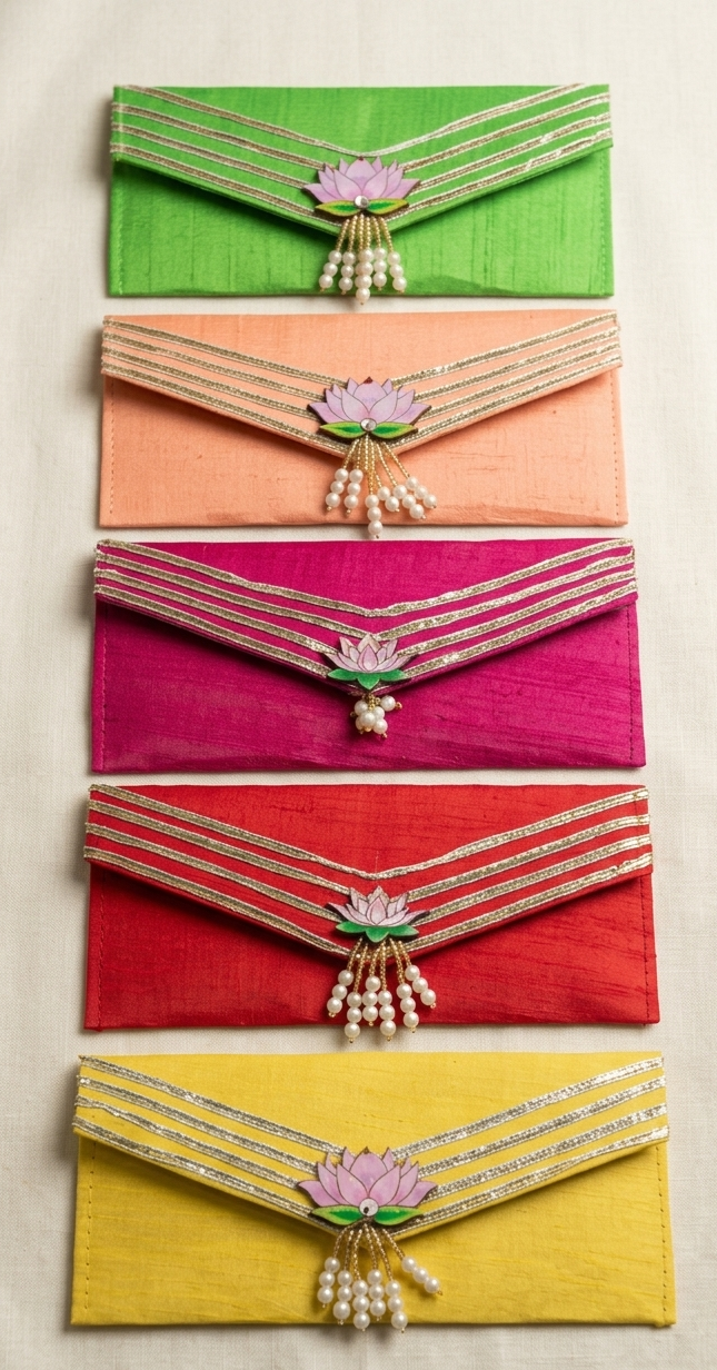 premium lotus V gota shagun envelope