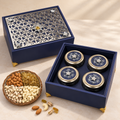 Luxury Four Jar Dry Fruit Gift Box with Acrylic Top by Wrap Shap
