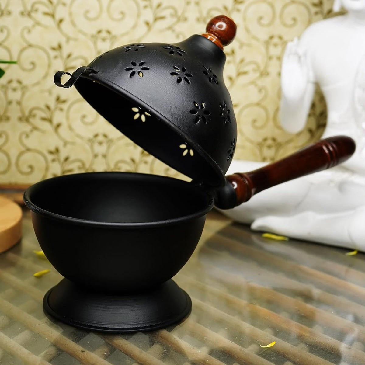 Metal Loban Dhoop Dani Burner for Puja and Traditional Indian Rituals