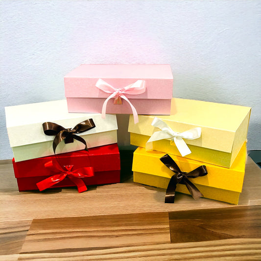 Collapsible Elegance Gift Box with Ribbon - 12"x8"x4"