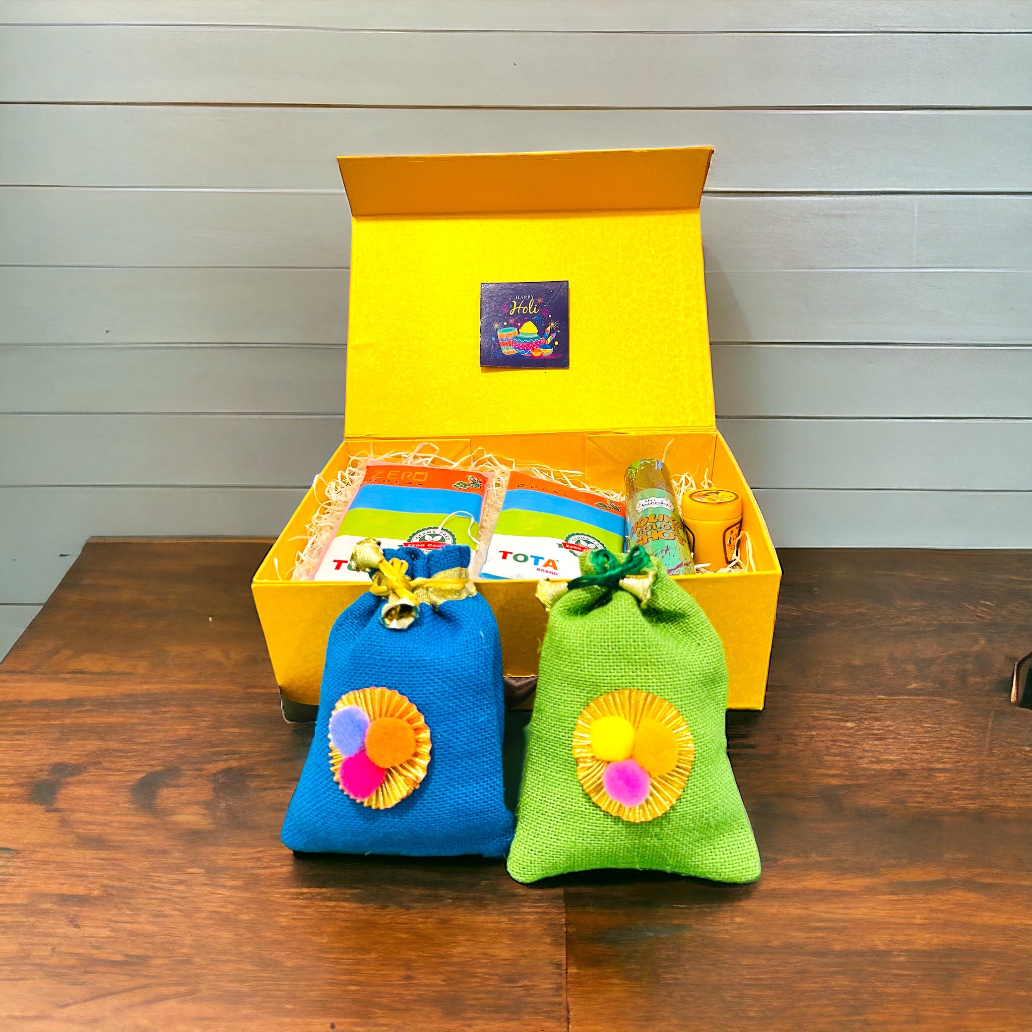 Corporate Holi Delight: Herbal Gulal, Gujiya, Namakpara, Color Shots & Chandan Tikka in Kappa Box