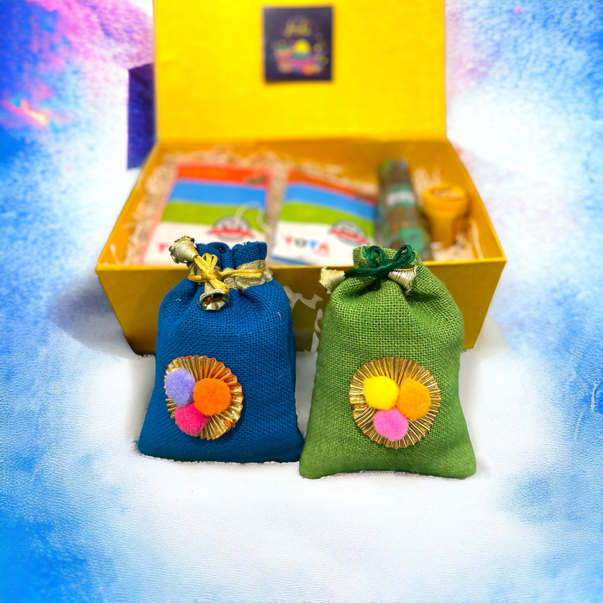 Corporate Holi Delight: Herbal Gulal, Gujiya, Namakpara, Color Shots & Chandan Tikka in Kappa Box