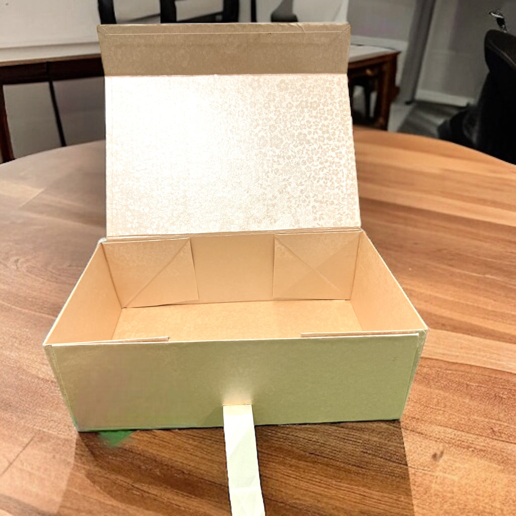 Collapsible Elegance Gift Box with Ribbon - 12"x10"x4"